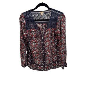 Lucky Brand women's floral long sleeve top size M